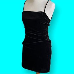 Velvet tie back mini dress